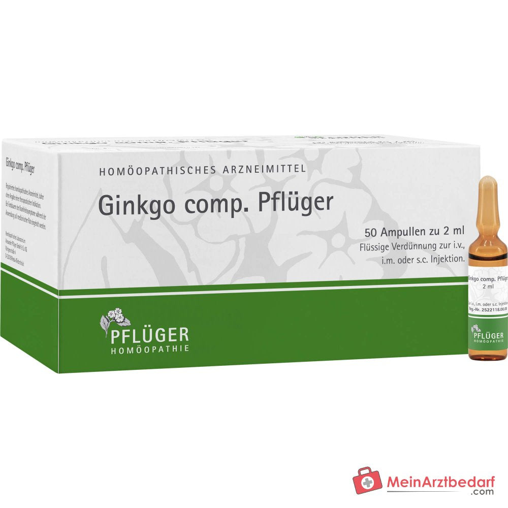 Pflüger Ginkgo comp. Ambra grisea / Anamirta cocculus / Conium maculatum / Ginkgo biloba / Panax Ginseng / Petroleum rectificatum ampullen, 50 st.