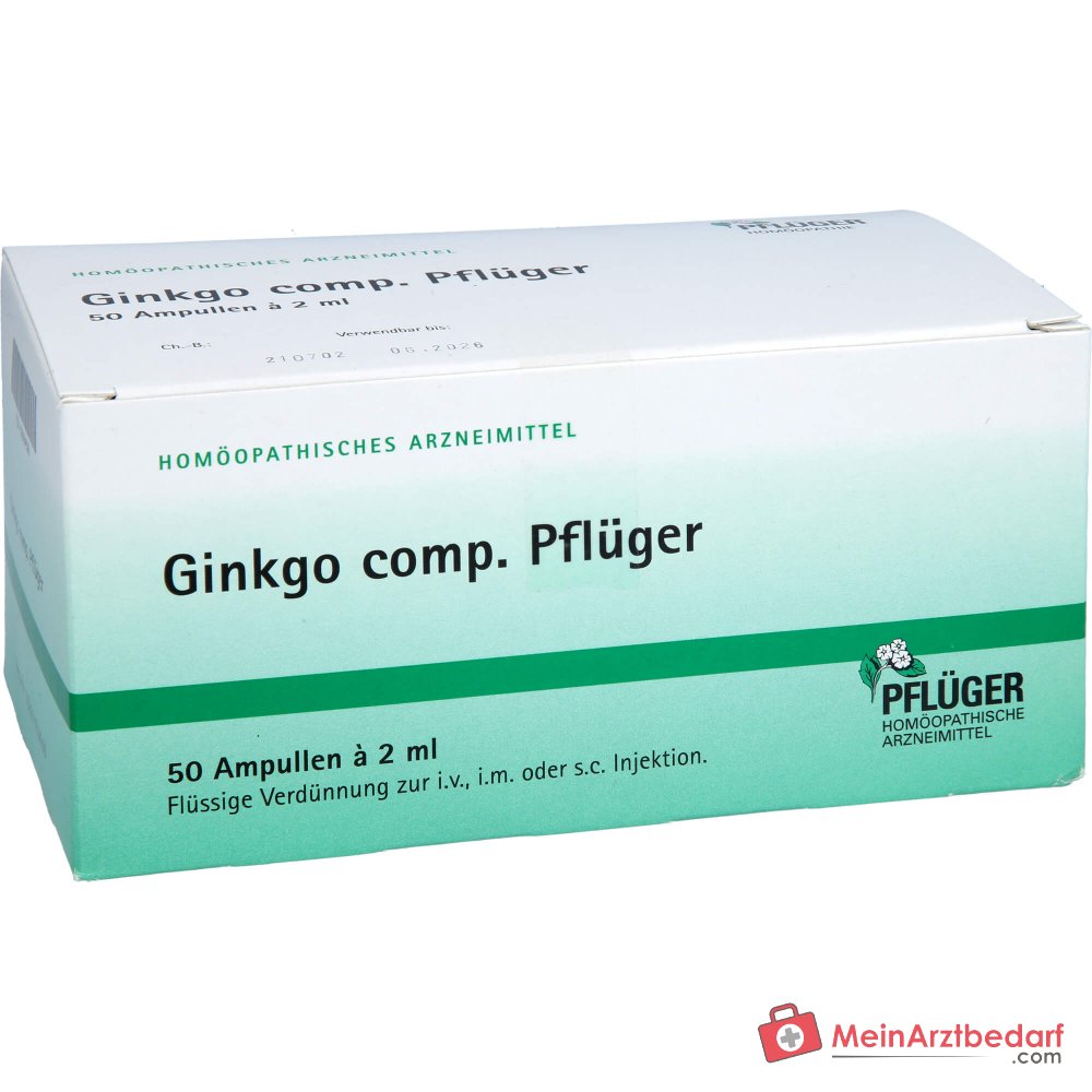 Pflüger Ginkgo comp. Ambra grisea / Anamirta cocculus / Conium maculatum / Ginkgo biloba / Panax Ginseng / Petroleum rectificatum ampullen, 50 st.