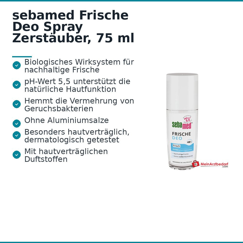 sebamed Frische Deo Spray Zerstäuber, 75 ml.