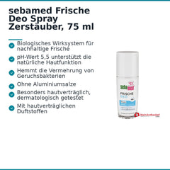 sebamed Frische Deo Spray Zerstäuber, 75 ml.