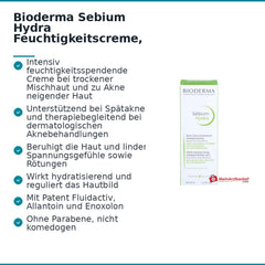 Bioderma Sebium Hydra Feuchtigkeitscreme, 40 ml.