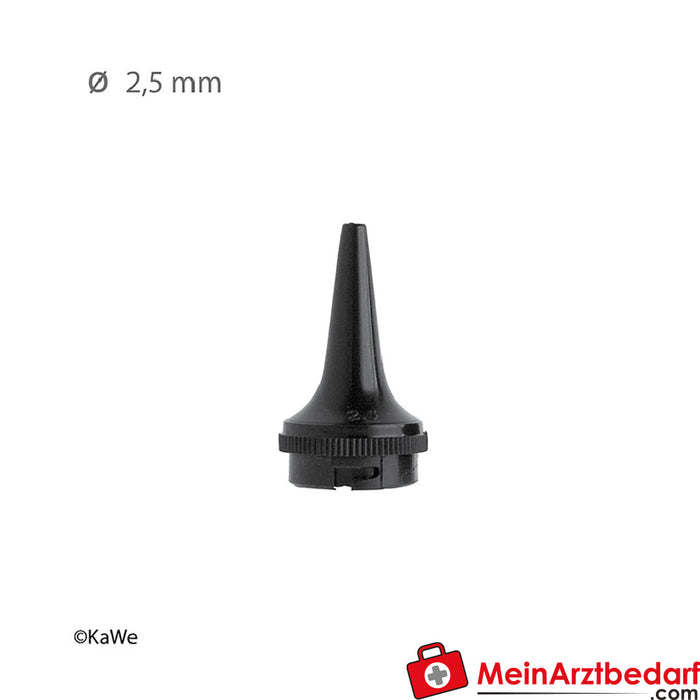 KaWe permanent ear funnel, Ø 2.5 mm, black, 3 pcs.