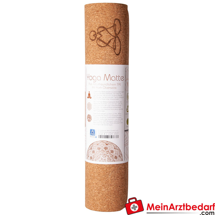 Berk cork yoga mat with flower of life