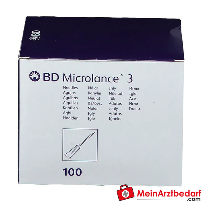 Aiguilles BD Microlance 3 22 G 1 1/4 0,7 x 30 mm, 100 pièces