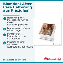 Blomdahl Halterung für Nachsorge-Reinigungstücher, Plexiglas, für 8 Packungen.