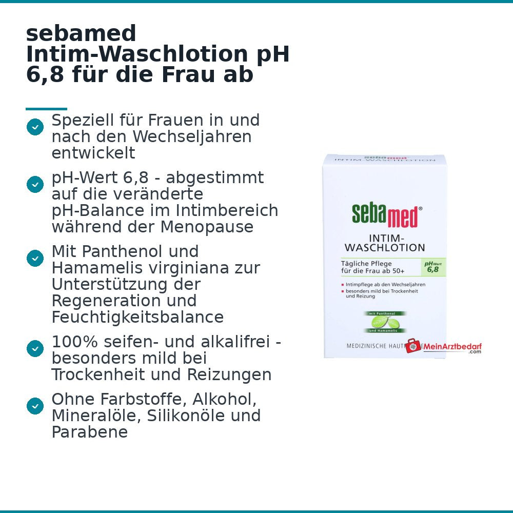 sebamed Intim-Waschlotion pH 6,8 für die Frau ab 50, 200 ml.