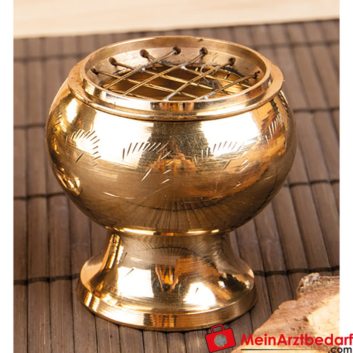 Berk incense burner with net insert, brass