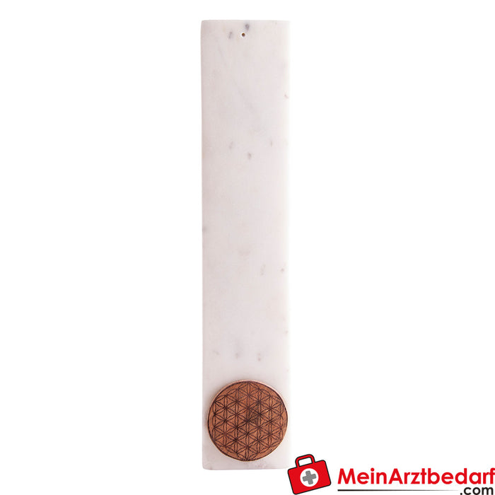 Berk marble holder long with flower of life made of wood