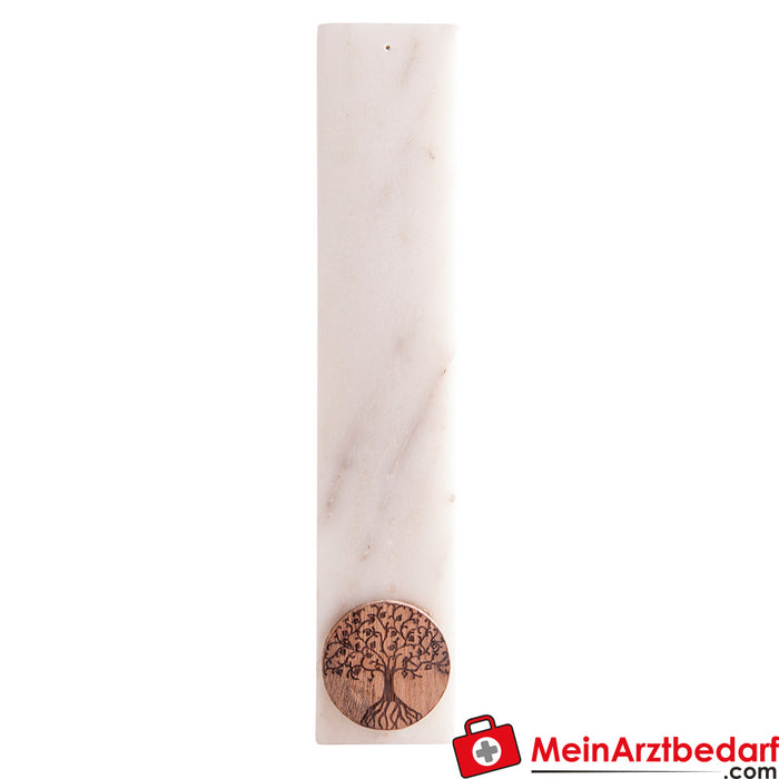 Support en marbre Berk long avec arbre de vie en bois