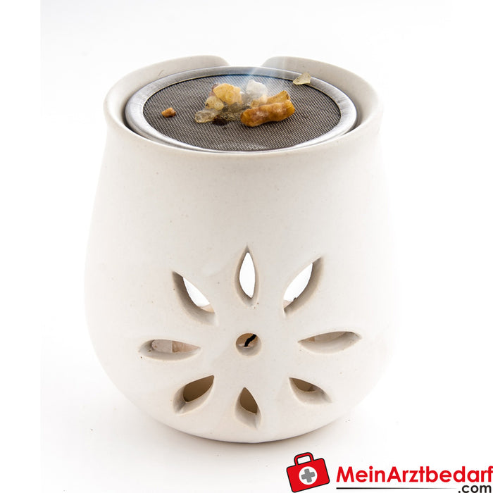 Berk incense burner flower made of clay with sieve