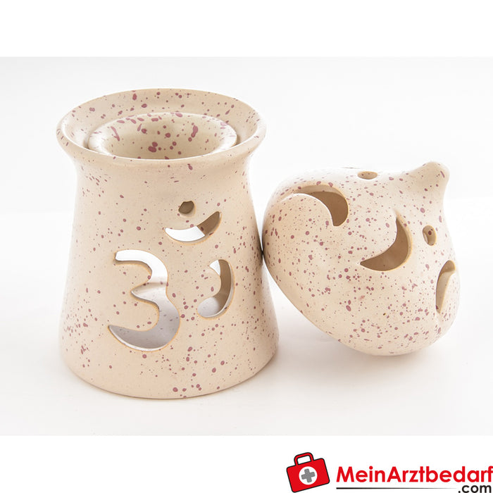Berk Om clay incense burner with bowl and sieve