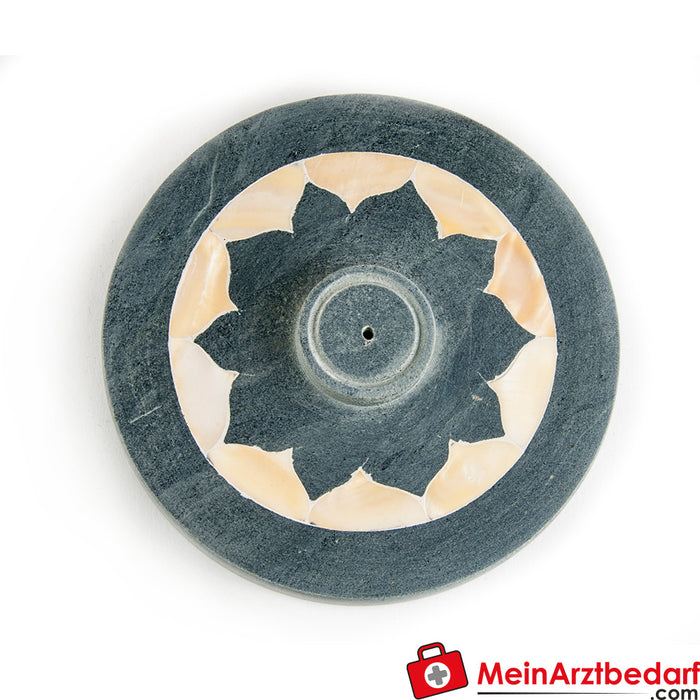 Berk Lotus com incrustações de madrepérola - suporte em pedra-sabão