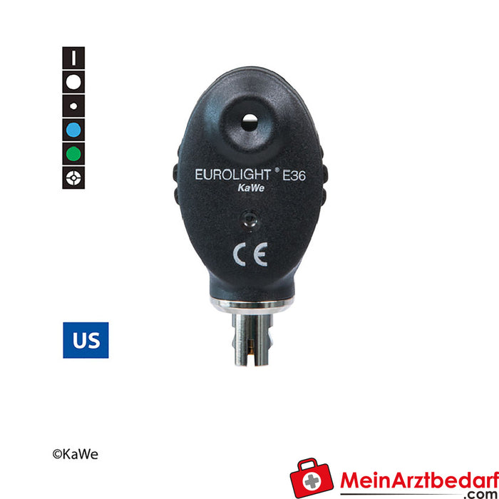 KaWe EUROLIGHT E36, 2,5 V, US, tête d'ophtalmoscope