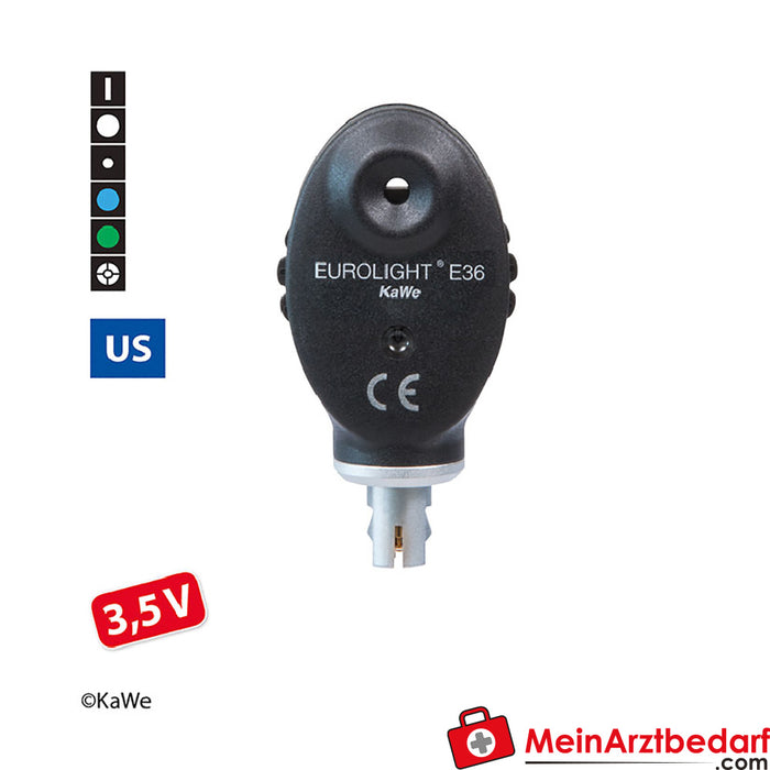 KaWe EUROLIGHT E36, 3,5 V, US, tête d'ophtalmoscope