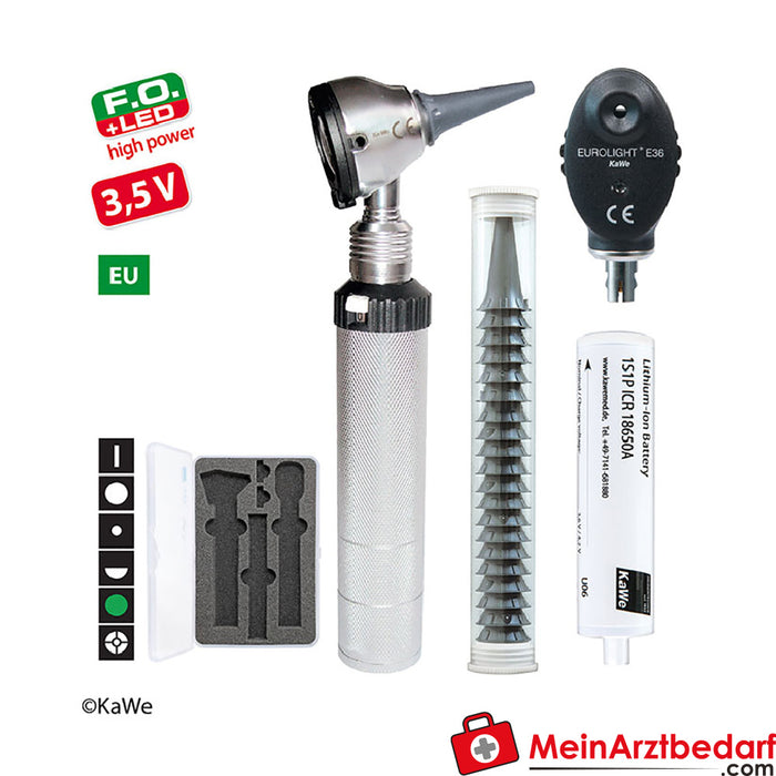 KaWe EUROLIGHT F.O.30 LED/E36, 3,5 V, EU, kit otoscope/ophtalmoscope