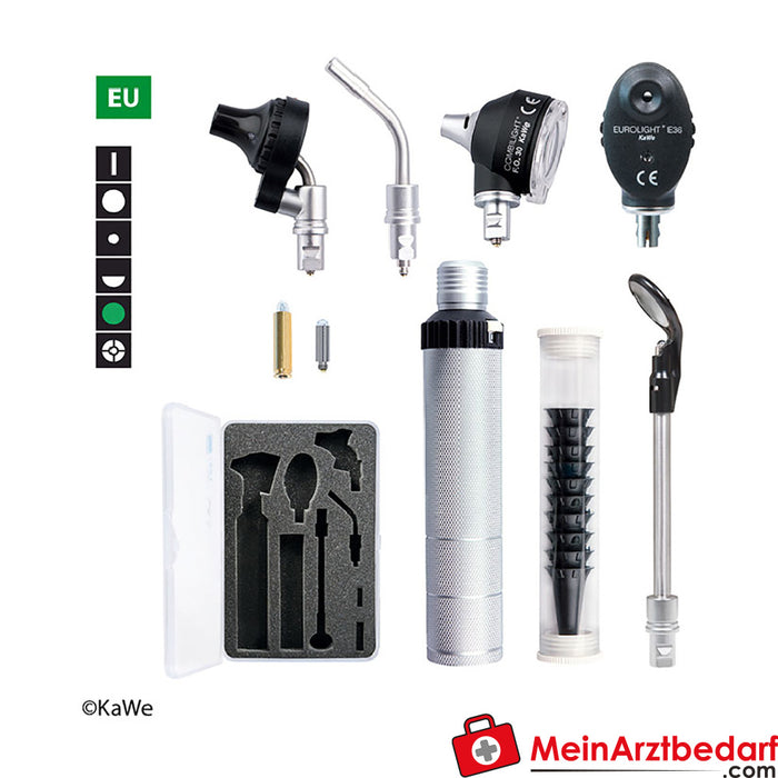 KaWe COMBILIGHT F.O.30/E36, 2.5 V, EU, Otoscope/Ophthalmoscope Set (Finoff)