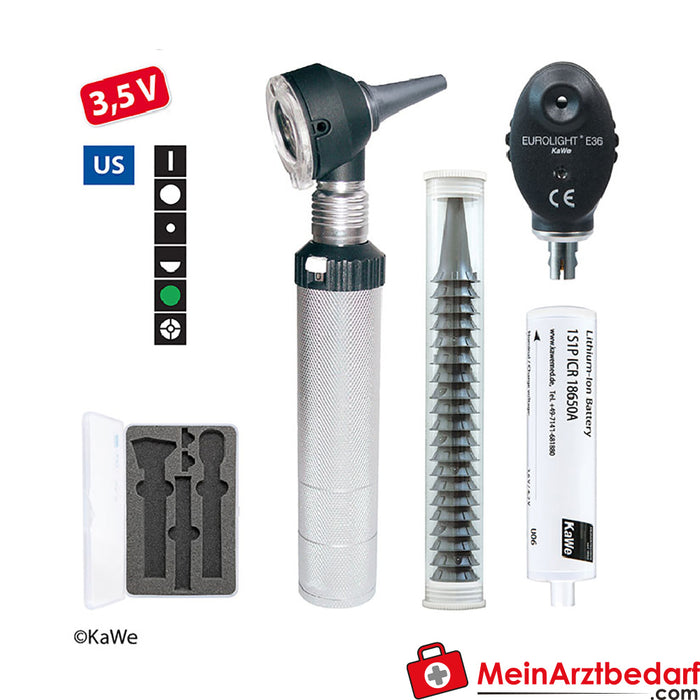 KaWe COMBILIGHT F.O.30/E36, 3.5 V, US, Otoscope/Ophthalmoscope Set