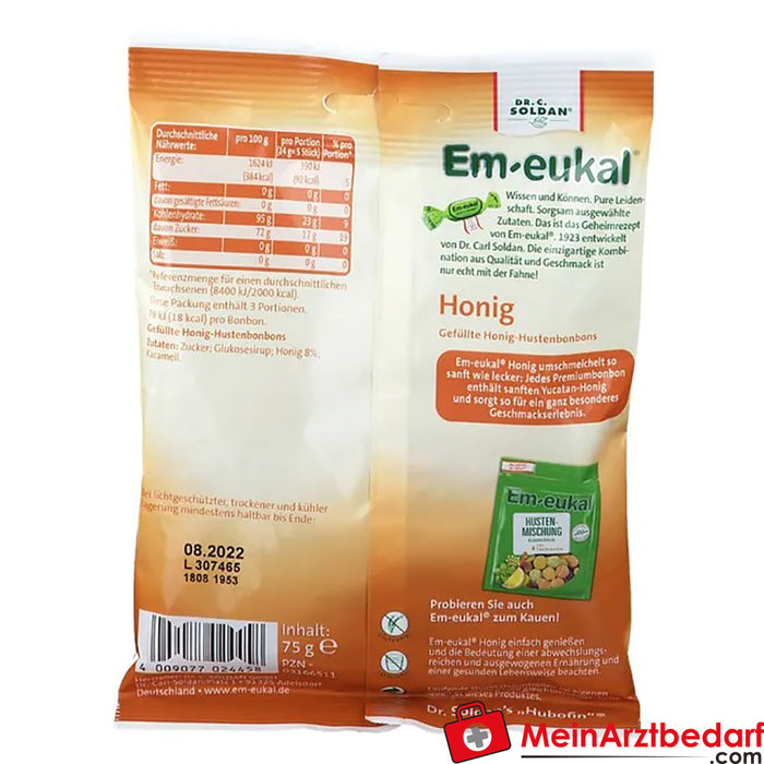 Em-eukal® honey filled with sugar, 75g