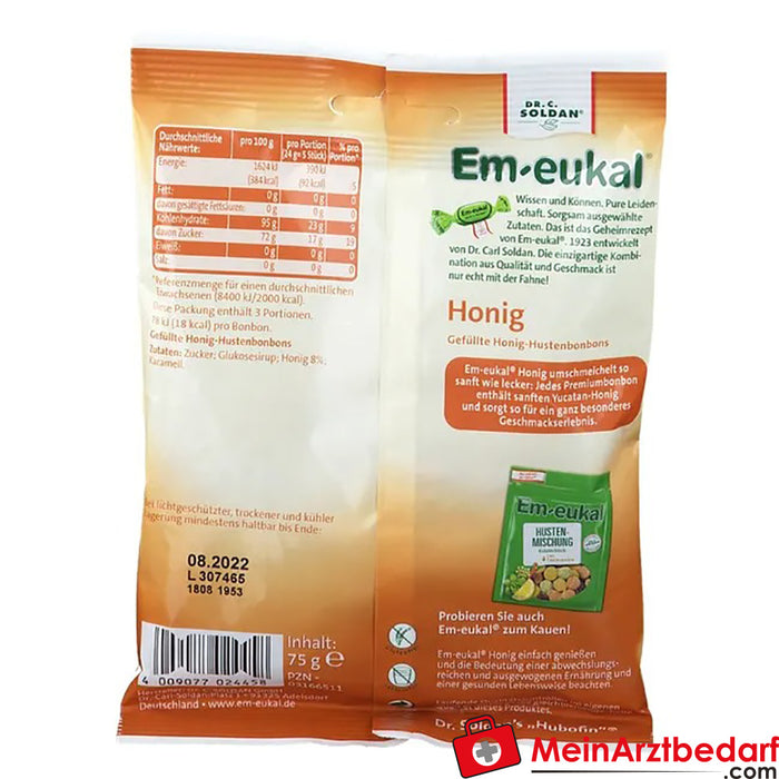 Em-eukal® mel recheado com açúcar, 75g