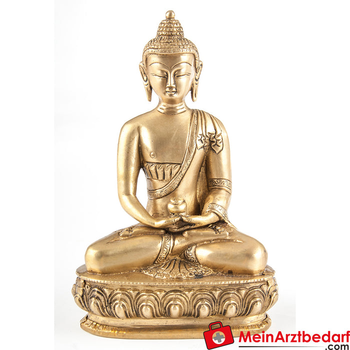Berk Boeddha Amithaba, messing, ca. 20 cm