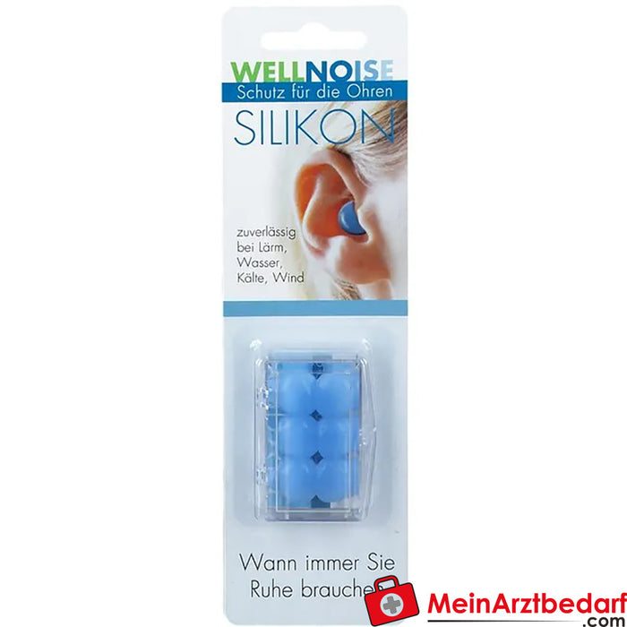 Tampões para os ouvidos WELLNOISE, blister azul, 6 peças.