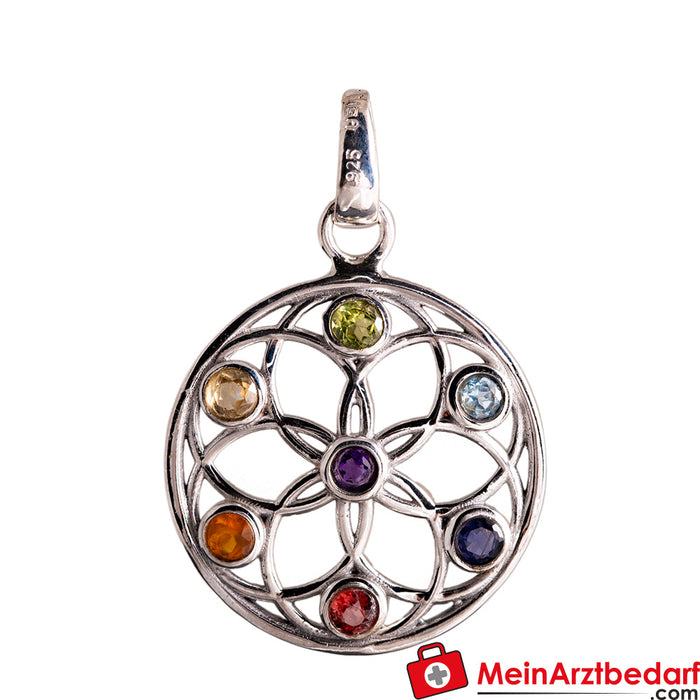 Berk semilla de vida con piedras chakra