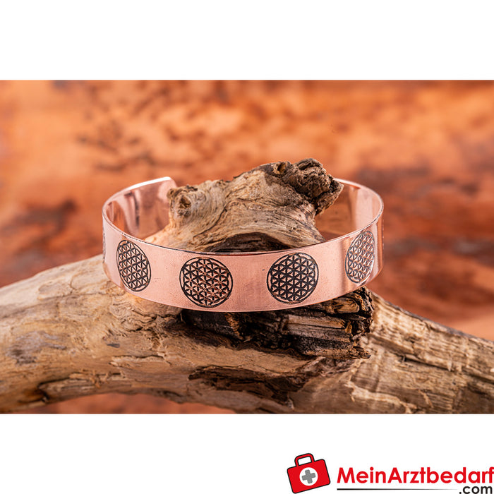 Berk copper bangle with flower of life