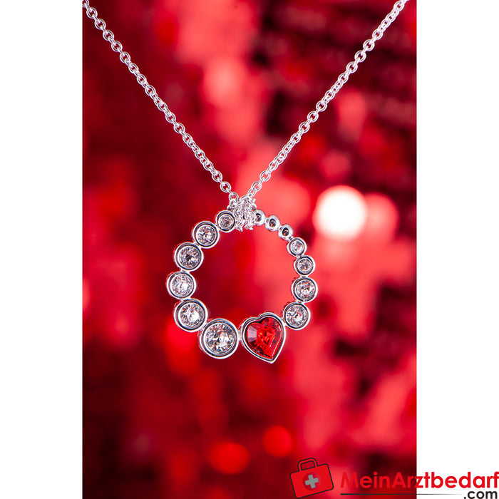 Berk heart crystal pendant with chain 42+5cm