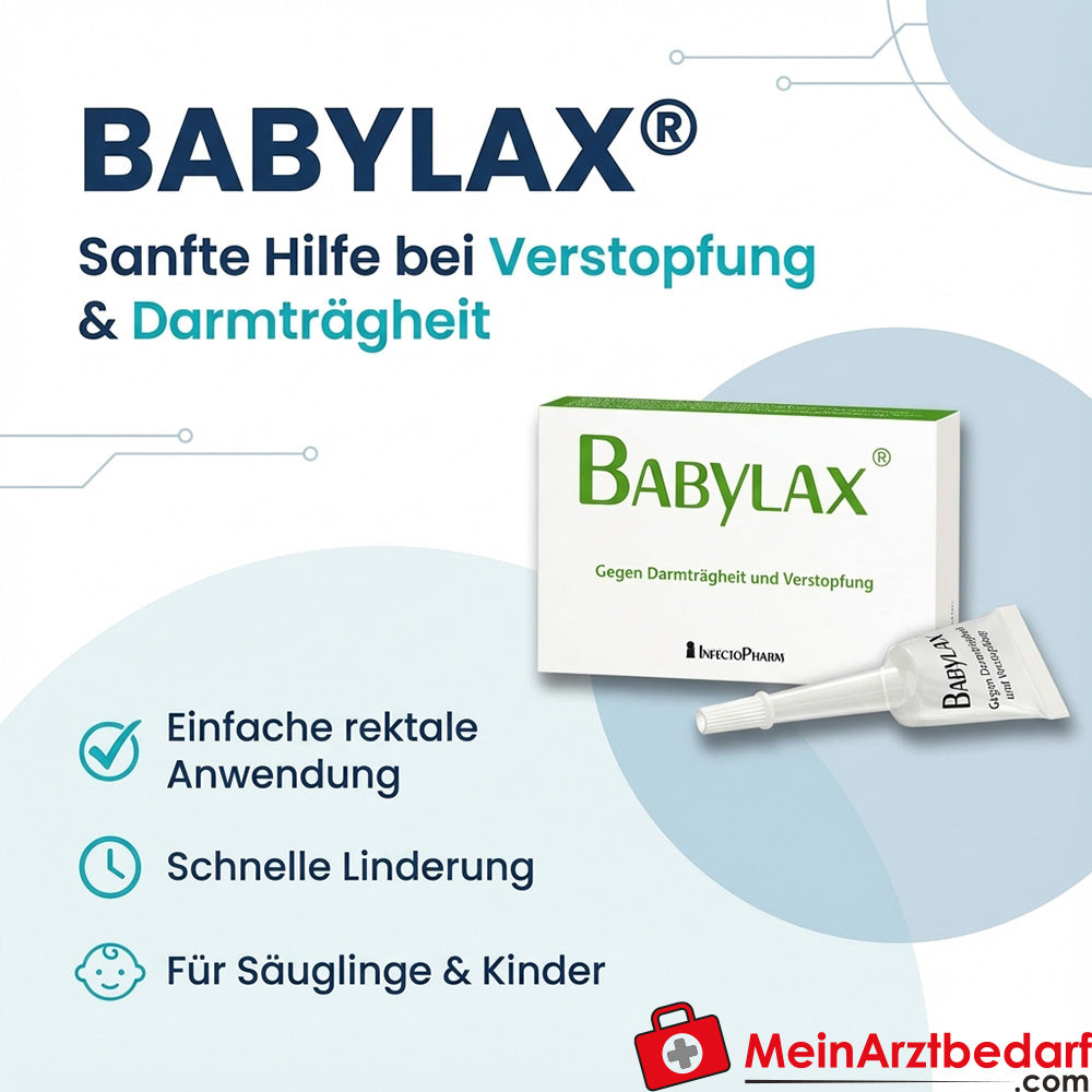 Babylax Rektiole zur Behandlung von Darmträgheit und Verstopfung bei Säuglingen & Kindern