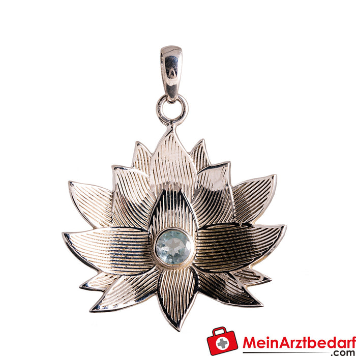 Fleur de lotus Berk avec topaze bleue