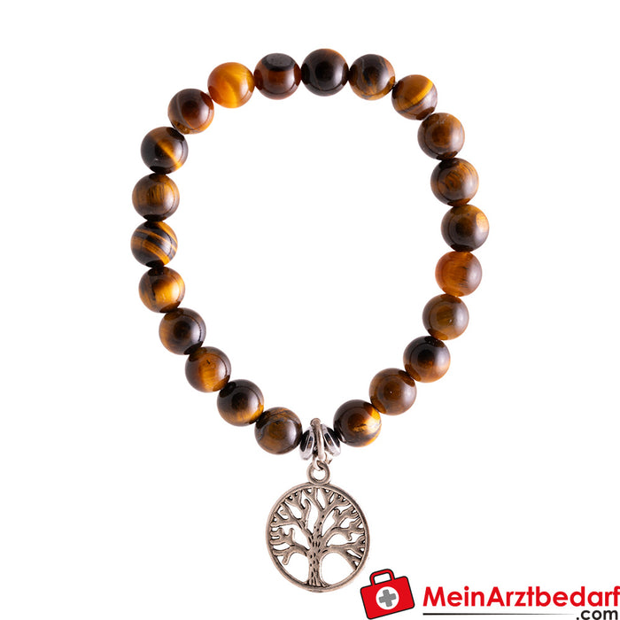 Berk tiger's eye bracelet with Yggdrasil charm