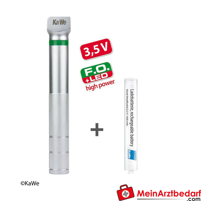 F.O. de KaWe Poignée rechargeable LED, 3,5 V, high power, petite, AA + accu