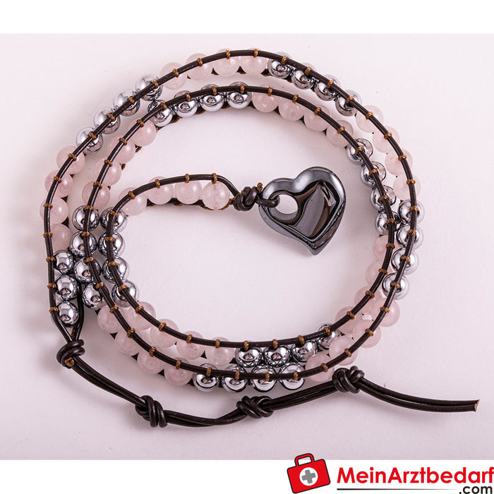 Berk magnetische wikkelarmband, rozenkwarts