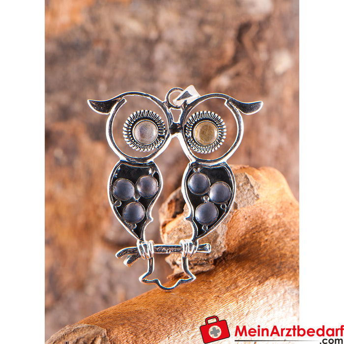 Berk owl with labradorite, pendant