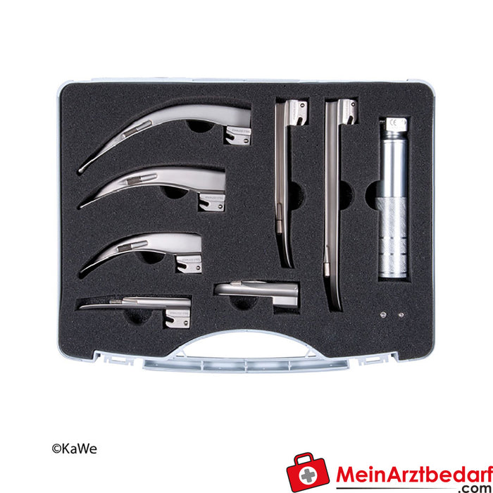 KaWe Laryngoscope SET, adulte/pédiatrique, 1 poignée, 7 lames