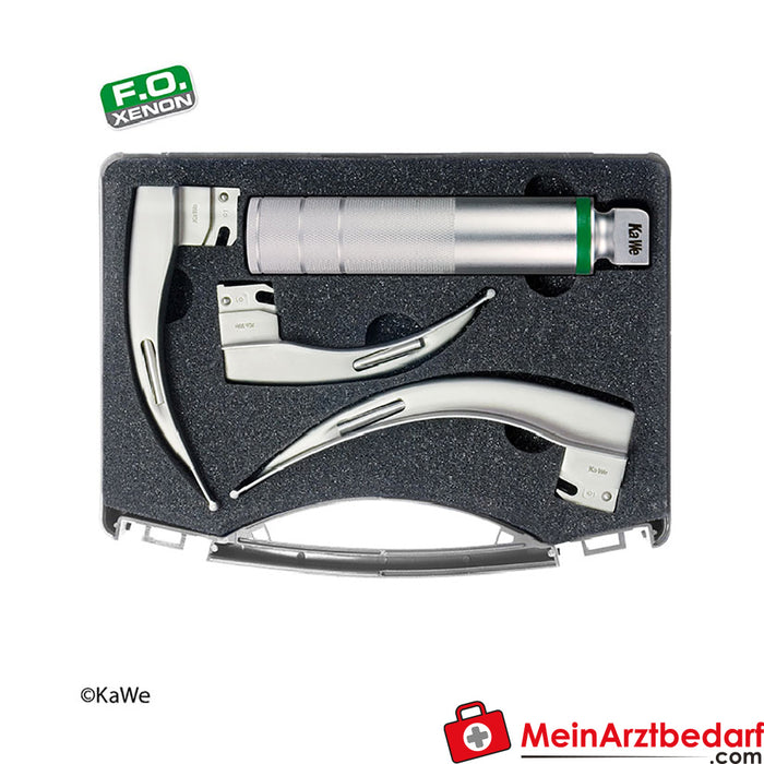 KaWe F.O. Laryngoscope SET, adult, 1 handle, 3 blades