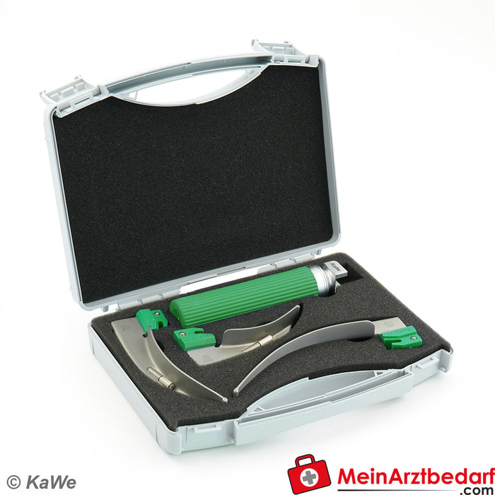 KaWe F.O. Economy Laryngoscoop SET, volwassenen, 1 handvat, 3 bladen