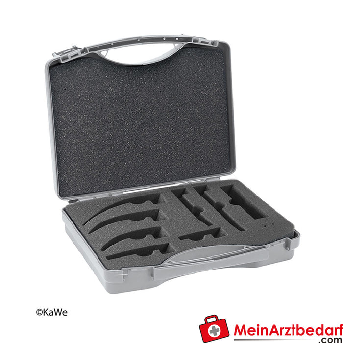 KaWe laryngoscope case, gray, 1 handle, 7 blades