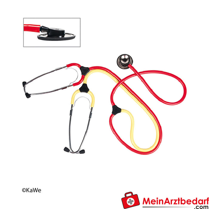 KaWe 护士教学听诊器 Plano，红色/黄色