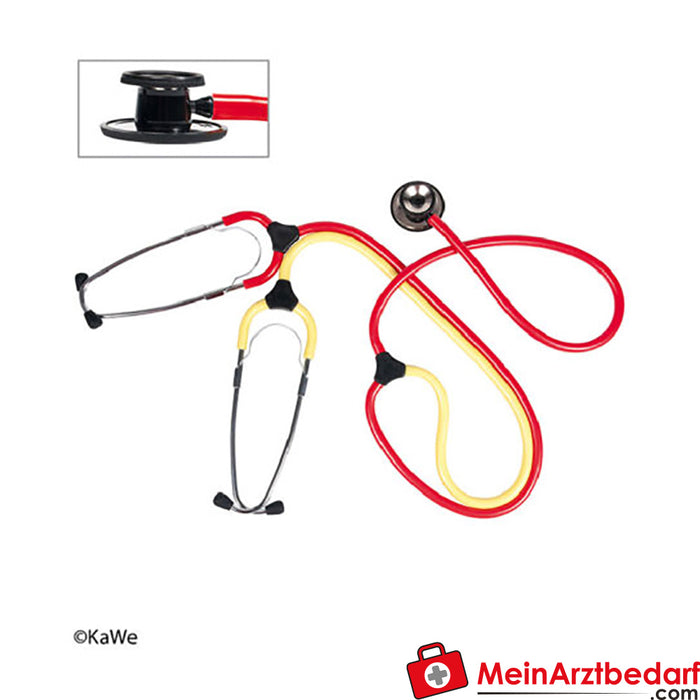 Stéthoscope duo KaWe pour infirmières, rouge/jaune