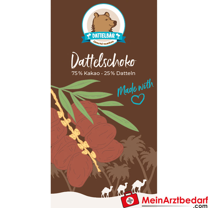 DATTELBÄR biologische dadelchocolade 75% cacao, 25% dadels