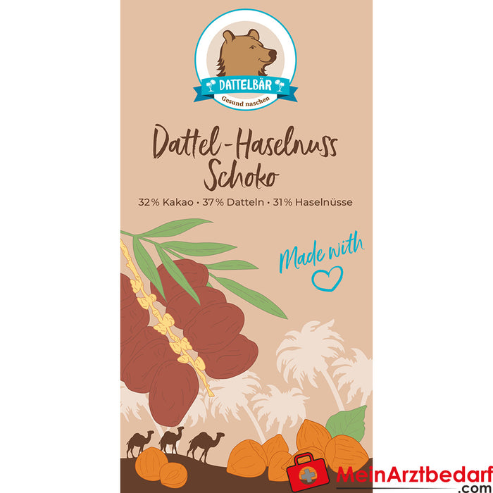 DATTELBÄR BIO Date Hazelnut Chocolate 32% cocoa, 37% dates, 31% hazelnuts