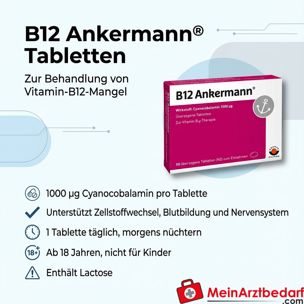 Ankermann B12 Tabletten 1000 µg Cyanocobalamin