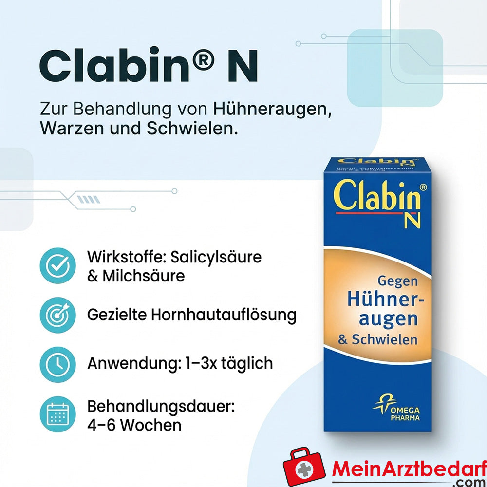 Clabin N 140 mg acide salicylique / 46 mg acide lactique Solution de collodion à appliquer