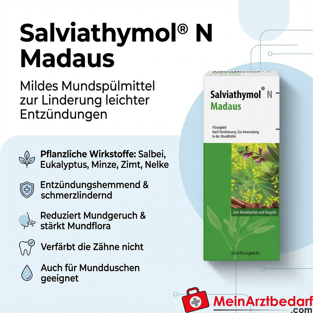 Madaus Salviathymol N Mundspülkonzentrat mit Thymol und pflanzlichen Ölen