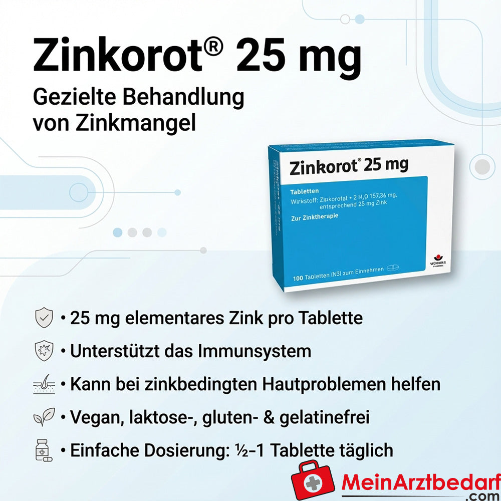 Zinc rouge 25 mg en comprimés