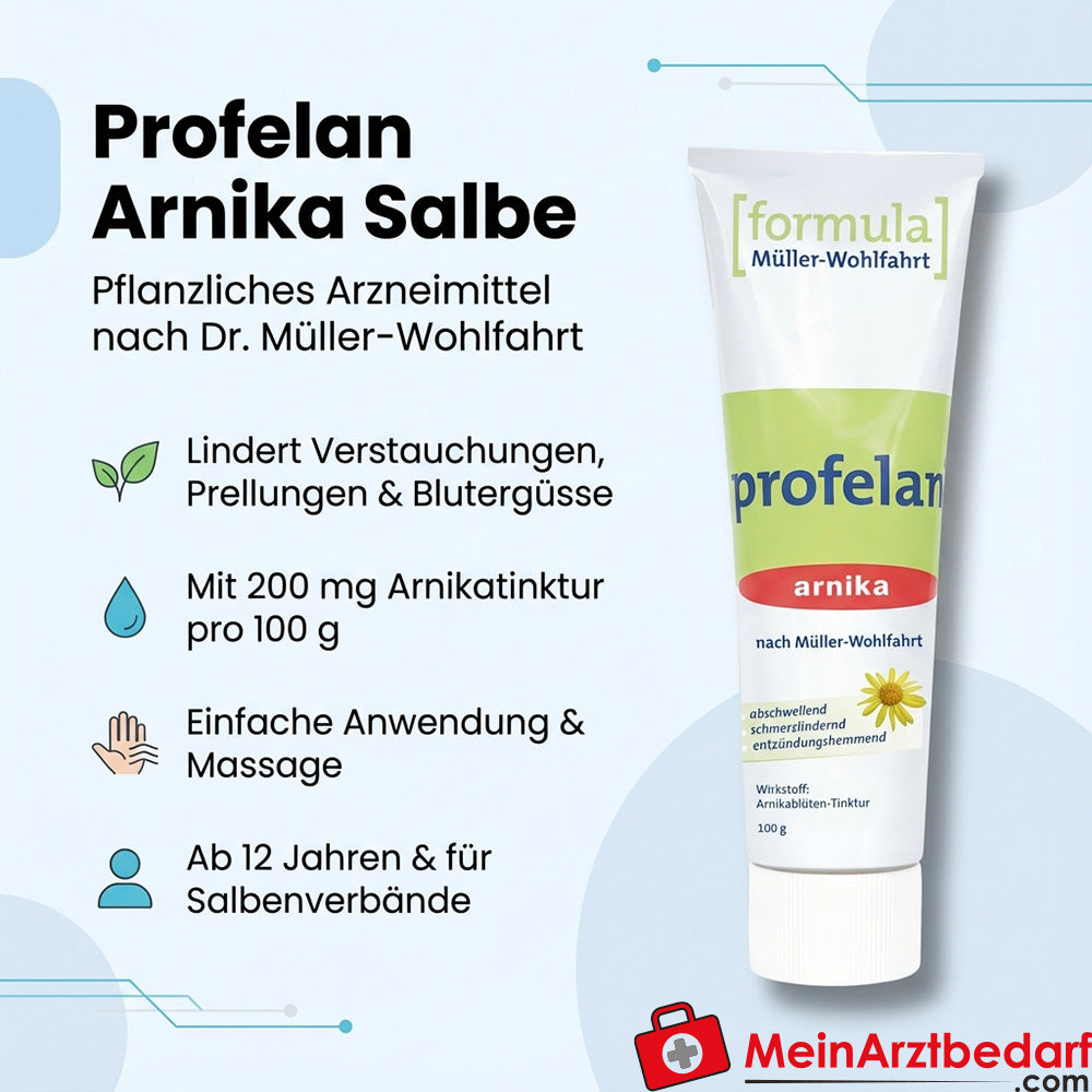 profelan Arnika-Salbe 200 mg Arnikatinktur/100 g Salbe 100 g | MeinArztbedarf.com profelan Arnika-Salbe 200 mg Arnikatinktur/100 g Salbe 100 g | MeinArztbedarf.com