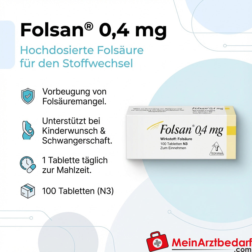 Folsan Folsäure 0,4 mg Tabletten