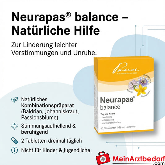 Neurapas balance Tabletten mit Baldrian, Johanniskraut und Passionsblume Packung