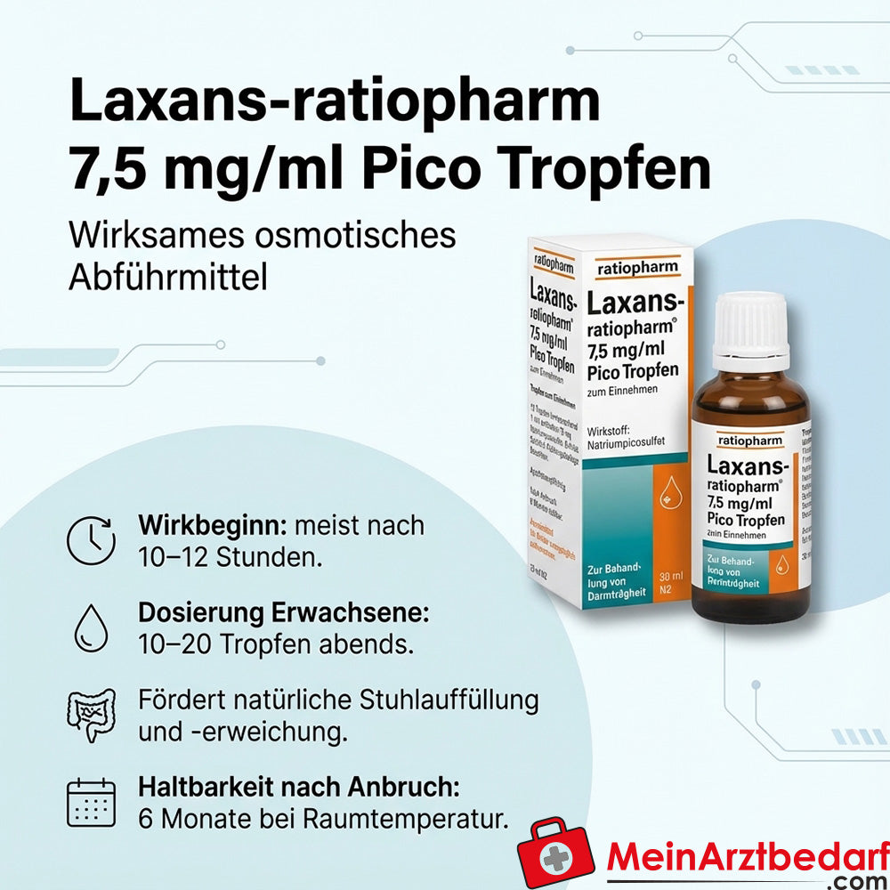 ratiopharm Laxans 7,5 mg/ml picosulfato sódico solución oral, gotas